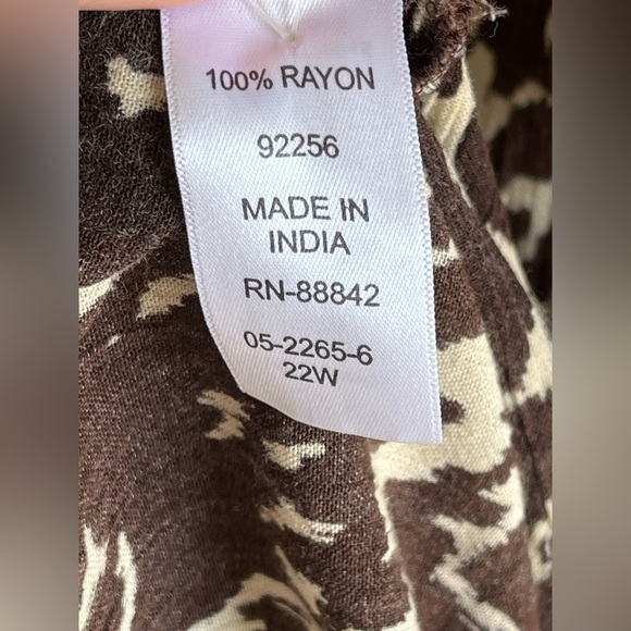 Roaman’s Animal Print Shirt Dress Women’s 22W Duster Coverup Plus Size Empire - Picture 12 of 13